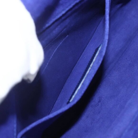 Authentic SAINT LAURENT Y Line Leather Blue Gold Clutch Bag bst576-121825 - Picture 12 of 16